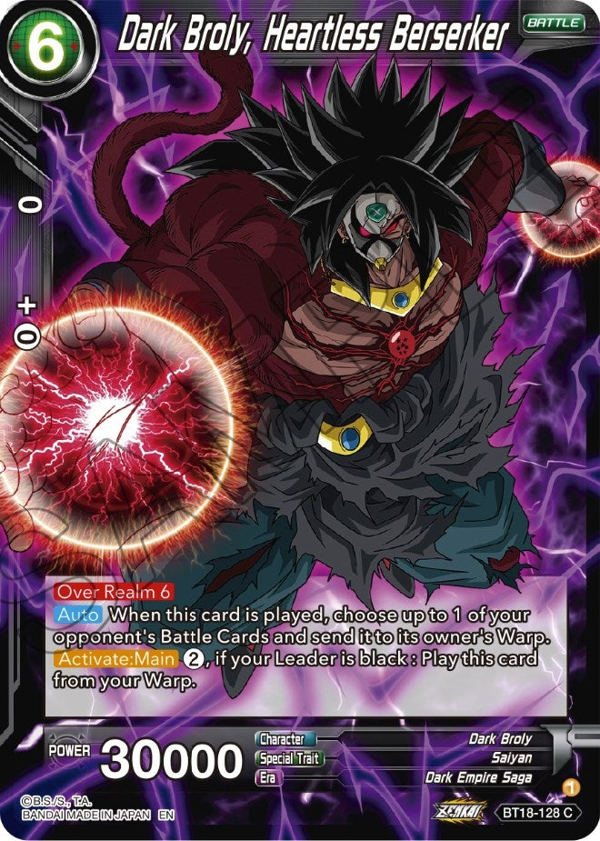 Image for Dark Broly, Heartless Berserker (Dawn of the Z-Legends) (BT18-128) - Dragon Ball Super: Masters