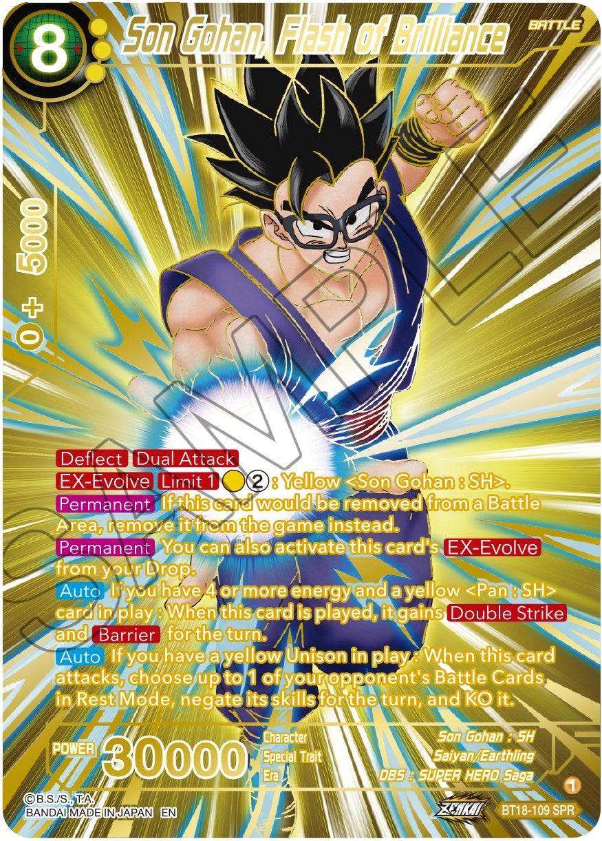 Image for Son Gohan, Flash of Brilliance (SPR) (Dawn of the Z-Legends) (BT18-109) - Dragon Ball Super: Masters
