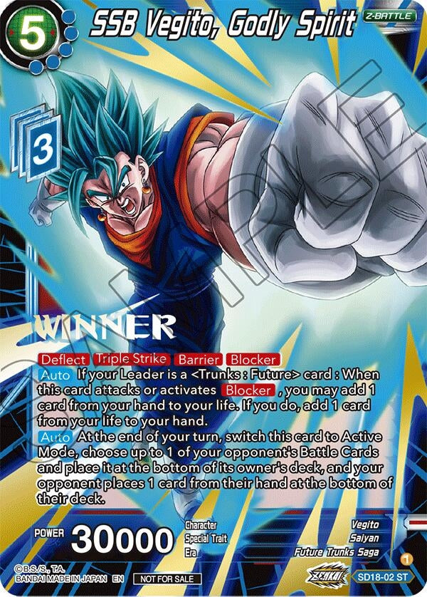 Image for SSB Vegito, Godly Spirit (ZENKAI Celebration Winner-Stamped) (Promotion Cards) (SD18-02) - Dragon Ball Super: Masters