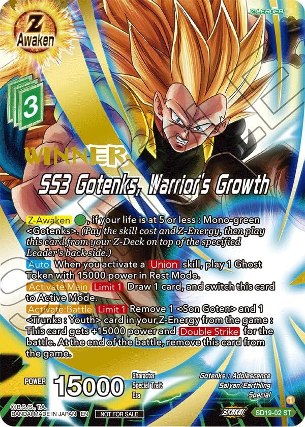 Image for SS3 Gotenks, Warrior's Growth (ZENKAI Celebration Winner-Stamped) (Promotion Cards) (SD19-02) - Dragon Ball Super: Masters