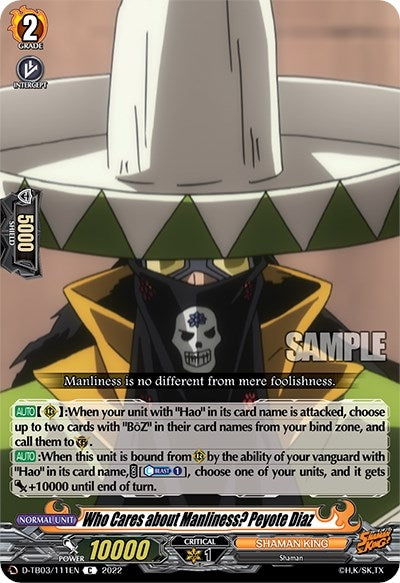 Image for Who Cares about Manliness? Peyote Diaz (D-TB03: Shaman King) (D-TB03/111EN) - Cardfight Vanguard