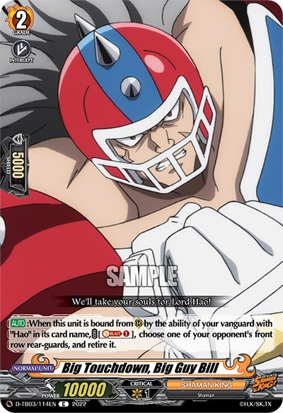 Image for Big Touchdown, Big Guy Bill (D-TB03: Shaman King) (D-TB03/114EN) - Cardfight Vanguard