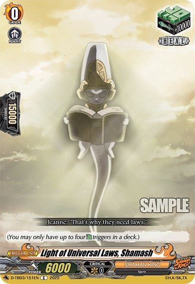 Image for Light of Universal Laws, Shamash (D-TB03: Shaman King) (D-TB03/151EN) - Cardfight Vanguard