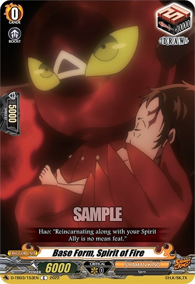 Image for Base Form, Spirit of Fire (D-TB03: Shaman King) (D-TB03/153EN) - Cardfight Vanguard