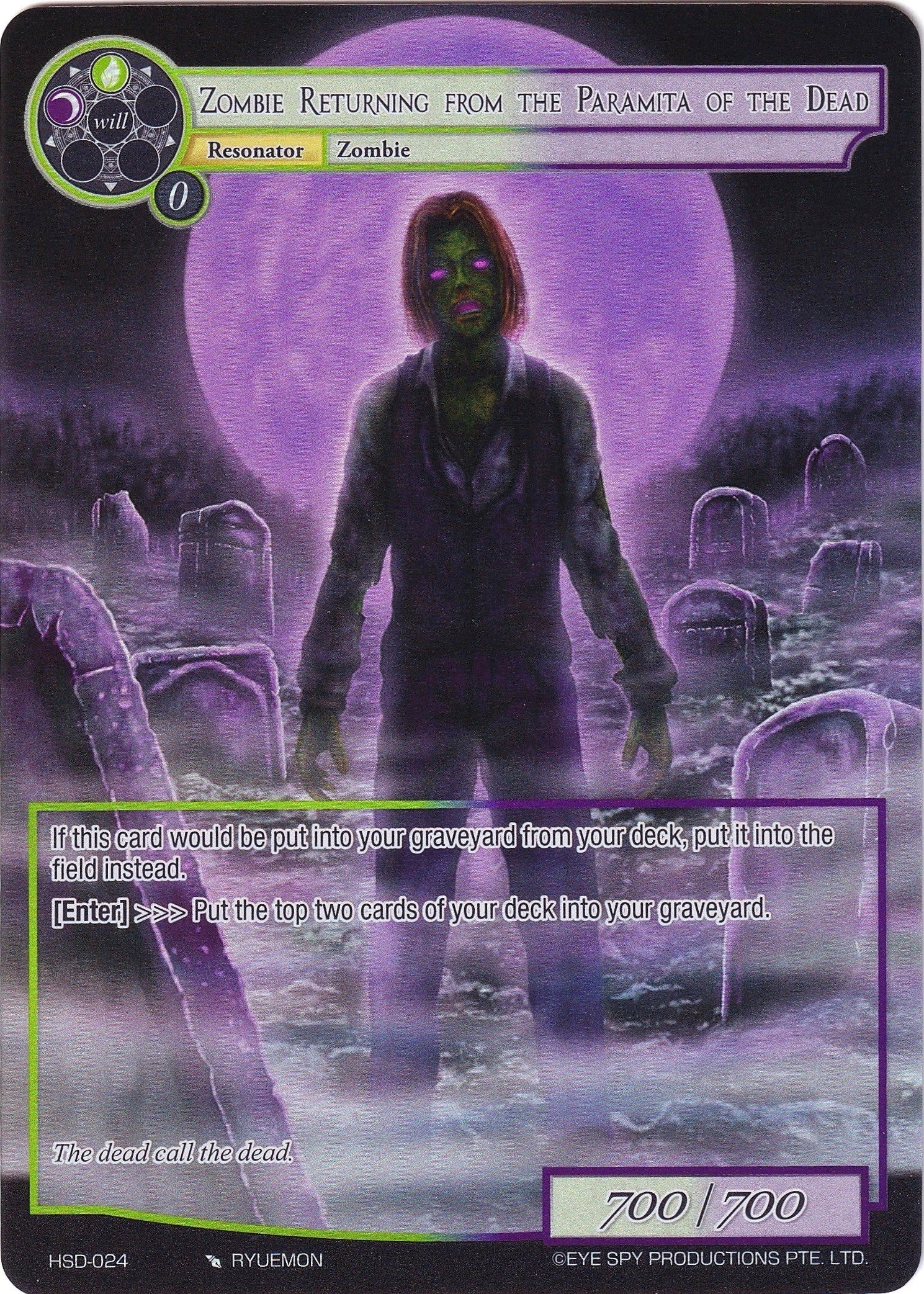 Image for Zombie Returning from the Paramita of the Dead (Full Art) (Hero Cluster Starter Decks) (HSD-024) - Force of Will