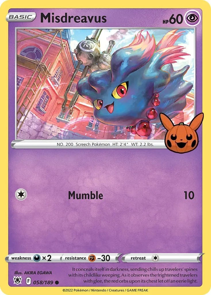 Image for Misdreavus (Trick or Trade BOOster Bundle) (058/189) - Pokemon
