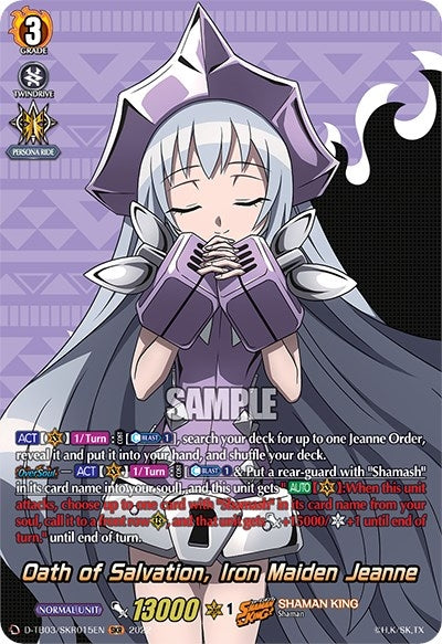 Image for Oath of Salvation, Iron Maiden Jeanne (SKR) (D-TB03: Shaman King) (D-TB03/SKR015EN) - Cardfight Vanguard