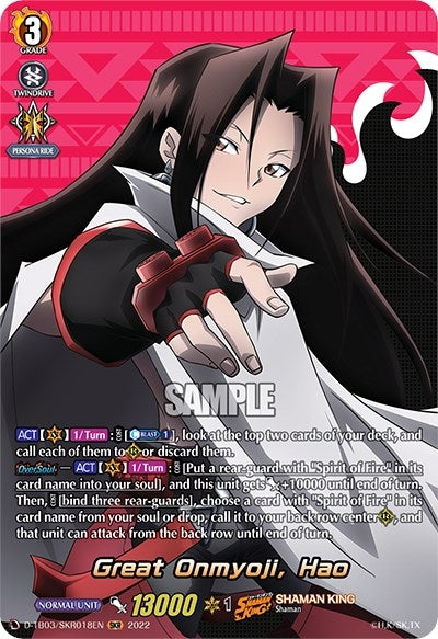 Image for Great Onmyoji, Hao (SKR) (D-TB03: Shaman King) (D-TB03/SKR018EN) - Cardfight Vanguard