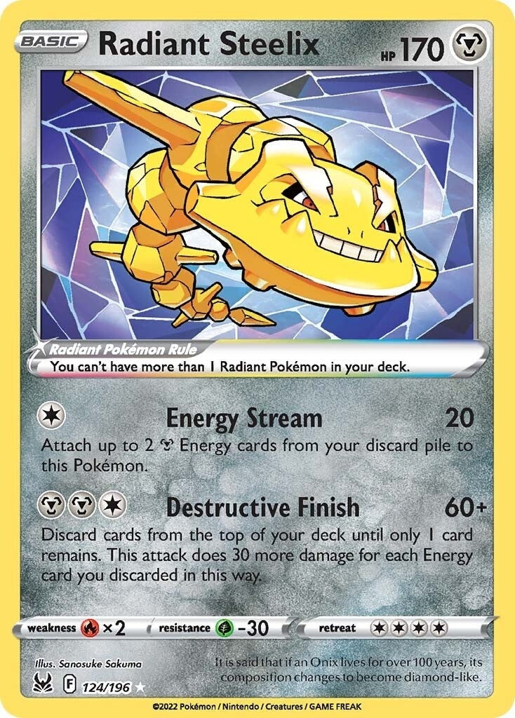 Image for Radiant Steelix (SWSH11: Lost Origin) (124/196) - Pokemon