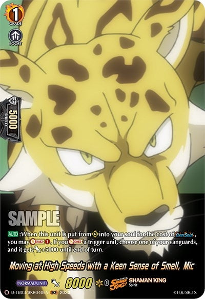 Image for Moving at High Speeds with a Keen Sense of Smell, Mic (SKR) (D-TB03: Shaman King) (D-TB03/SKR040EN) - Cardfight Vanguard