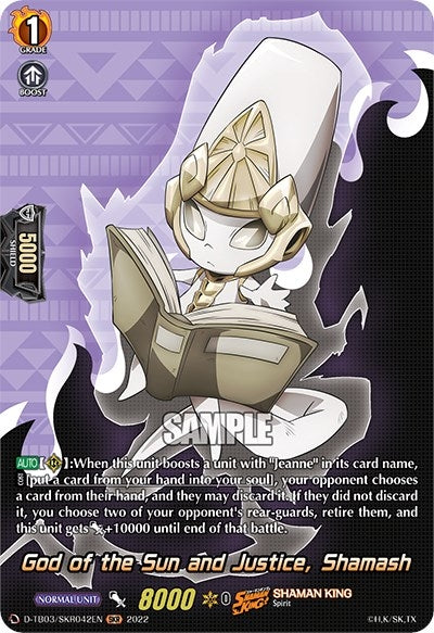 Image for God of the Sun and Justice, Shamash (SKR) (D-TB03: Shaman King) (D-TB03/SKR042EN) - Cardfight Vanguard