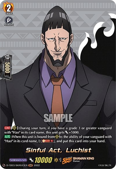 Image for Sinful Act, Luchist (SKR) (D-TB03: Shaman King) (D-TB03/SKR043EN) - Cardfight Vanguard
