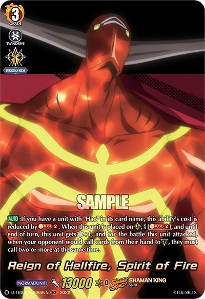 Image for Reign of Hellfire, Spirit of Fire (SKR) (D-TB03: Shaman King) (D-TB03/SKR069EN) - Cardfight Vanguard