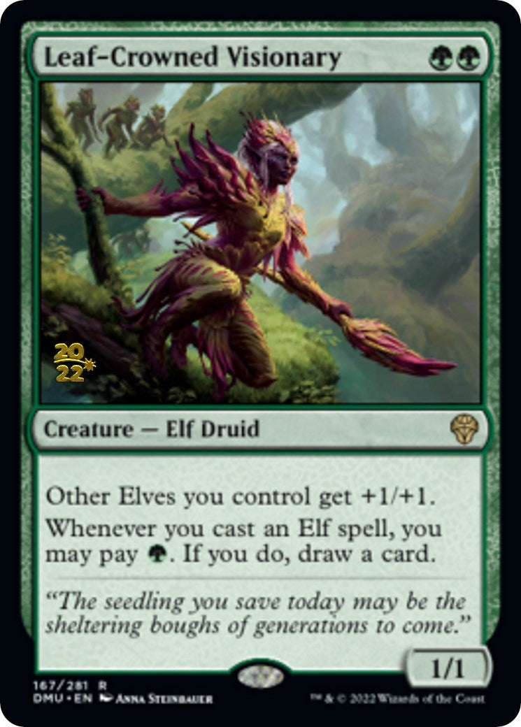 Image for Leaf-Crowned Visionary (Prerelease Cards) (167) - Magic: The Gathering