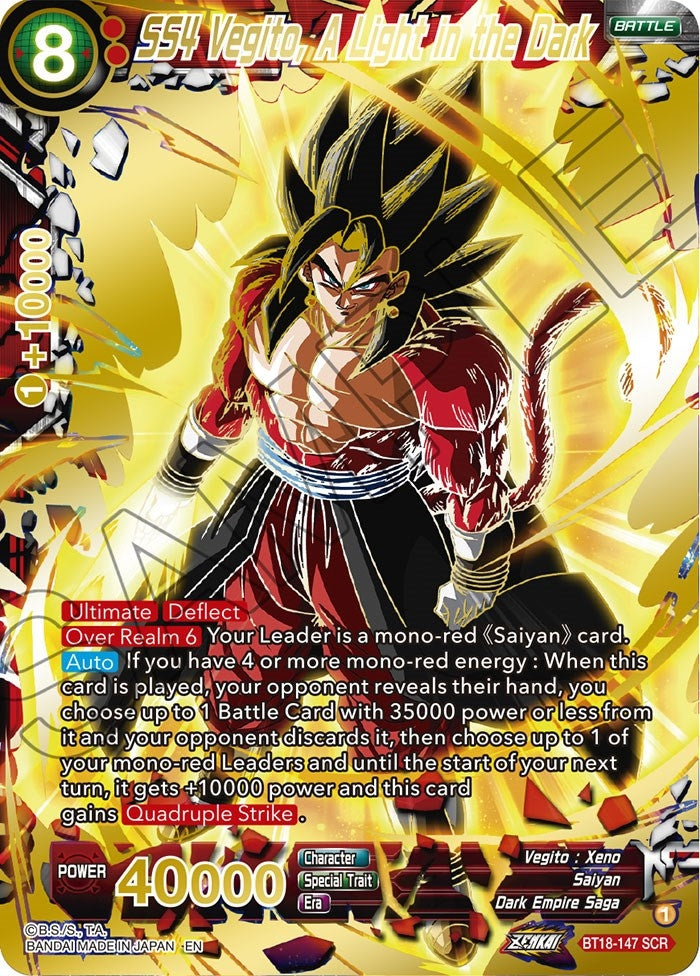 Image for SS4 Vegito, A Light in the Dark (Dawn of the Z-Legends) (BT18-147) - Dragon Ball Super: Masters
