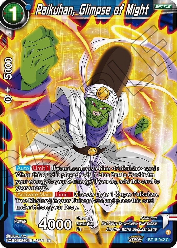 Image for Paikuhan, Glimpse of Might (Dawn of the Z-Legends) (BT18-042) - Dragon Ball Super: Masters