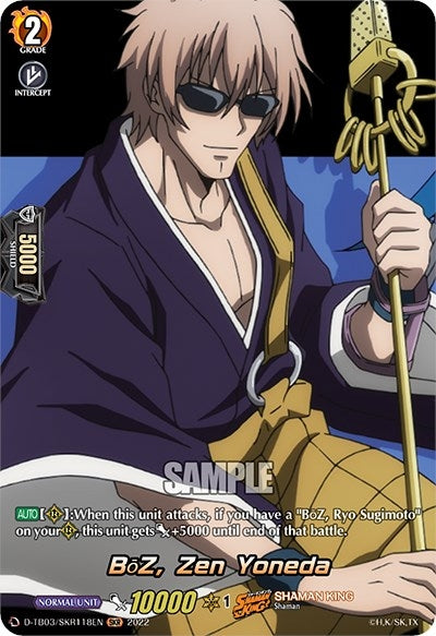 Image for BoZ, Zen Yoneda (SKR) (D-TB03: Shaman King) (D-TB03/SKR118EN) - Cardfight Vanguard