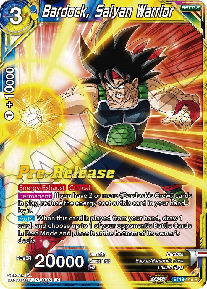 Image for Bardock, Saiyan Warrior (Dawn of the Z-Legends Pre-Release Cards) (BT18-146) - Dragon Ball Super: Masters