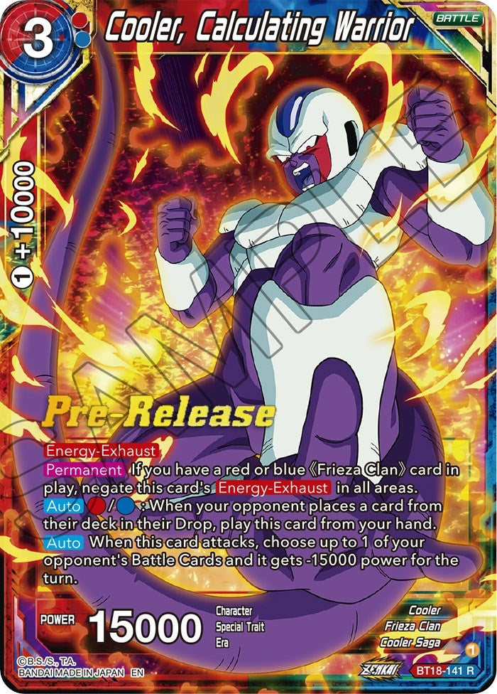 Image for Cooler, Calculating Warrior (Dawn of the Z-Legends Pre-Release Cards) (BT18-141) - Dragon Ball Super: Masters