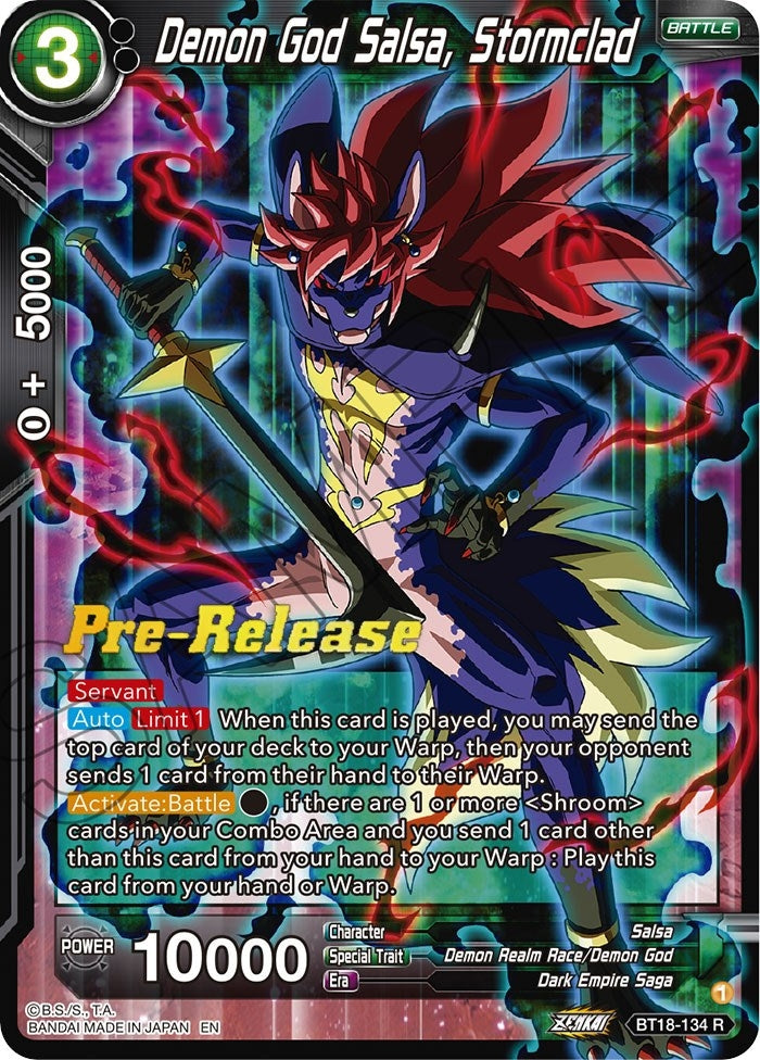 Image for Demon God Salsa, Stormclad (Dawn of the Z-Legends Pre-Release Cards) (BT18-134) - Dragon Ball Super: Masters