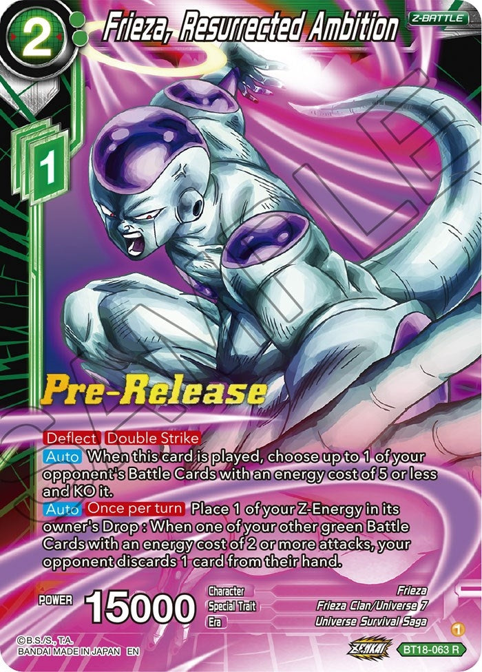 Image for Frieza, Resurrected Ambition (Dawn of the Z-Legends Pre-Release Cards) (BT18-063) - Dragon Ball Super: Masters