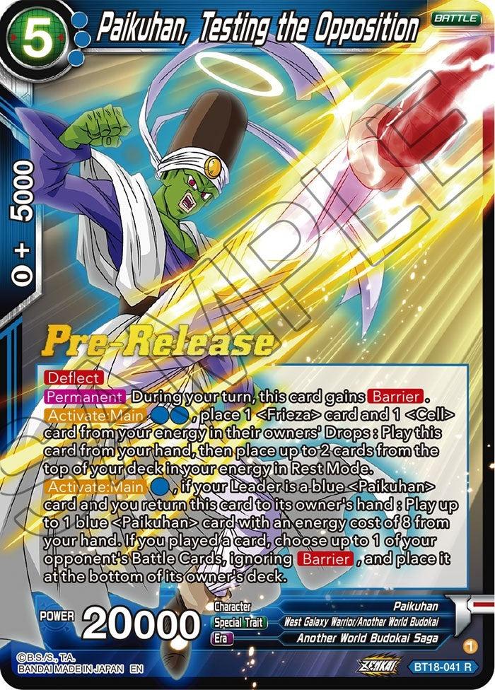 Image for Paikuhan, Testing the Opposition (Dawn of the Z-Legends Pre-Release Cards) (BT18-041) - Dragon Ball Super: Masters