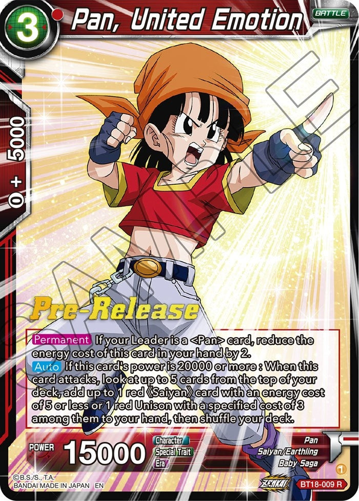 Image for Pan, United Emotion (Dawn of the Z-Legends Pre-Release Cards) (BT18-009) - Dragon Ball Super: Masters