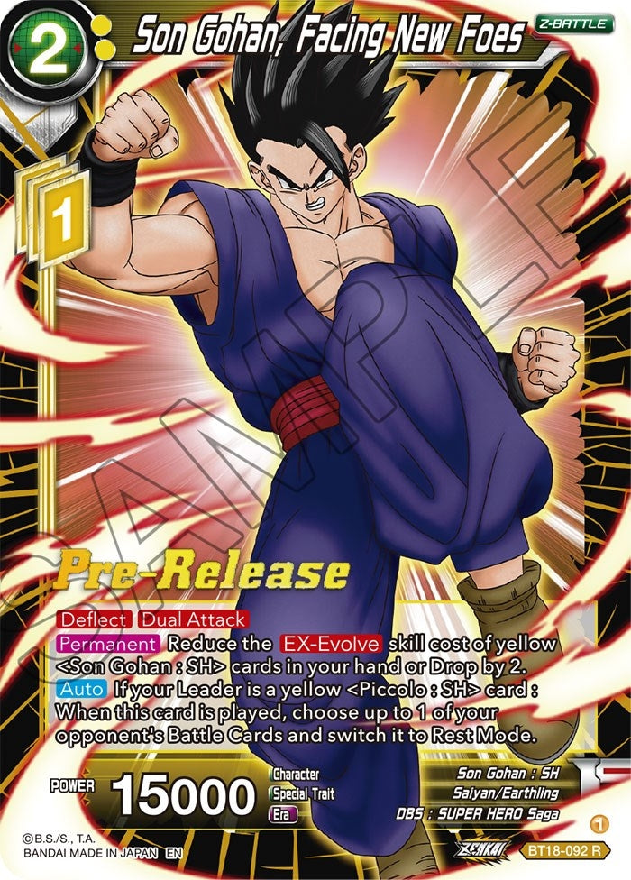 Image for Son Gohan, Facing New Foes (Dawn of the Z-Legends Pre-Release Cards) (BT18-092) - Dragon Ball Super: Masters