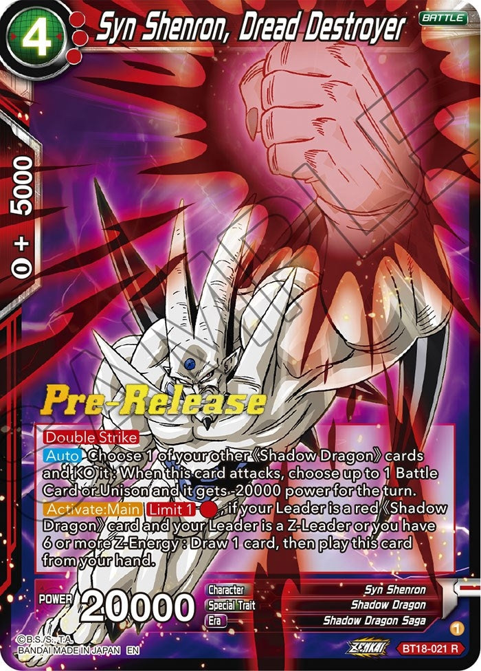Image for Syn Shenron, Dread Destroyer (Dawn of the Z-Legends Pre-Release Cards) (BT18-021) - Dragon Ball Super: Masters