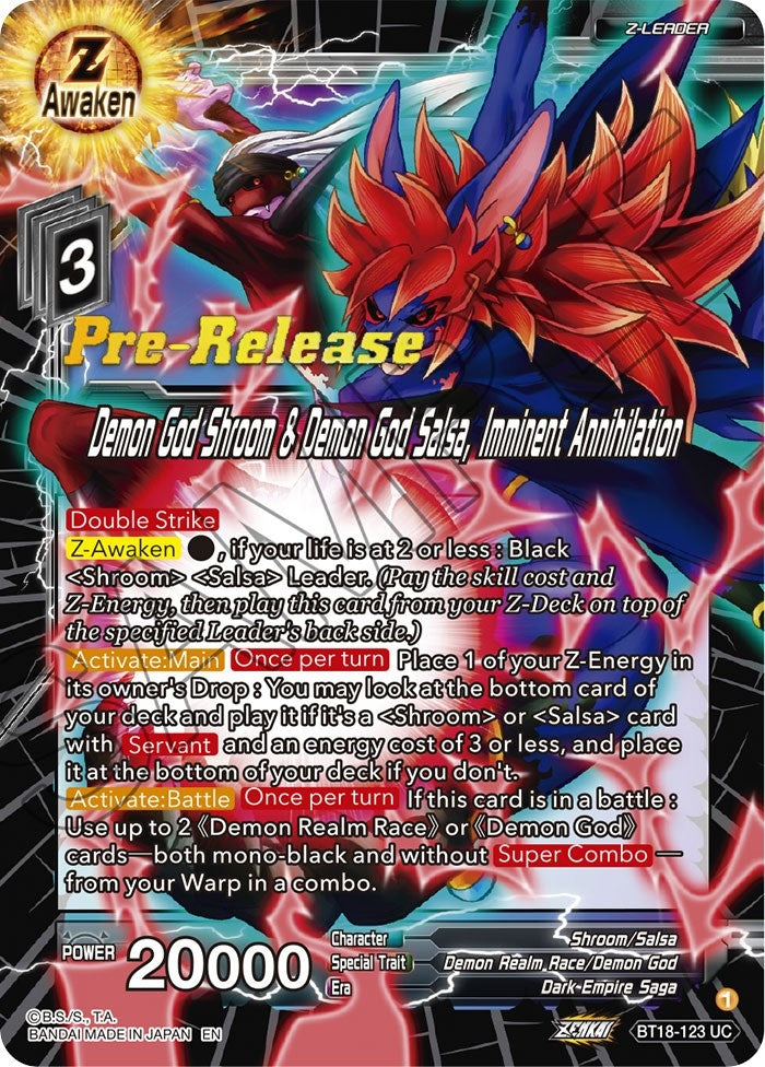 Image for Demon God Shroom & Demon God Salsa, Imminent Annihilation (Dawn of the Z-Legends Pre-Release Cards) (BT18-123) - Dragon Ball Super: Masters