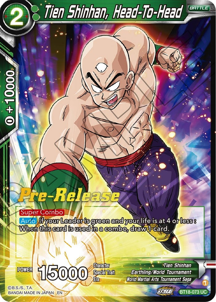 Image for Tien Shinhan, Head-To-Head (Dawn of the Z-Legends Pre-Release Cards) (BT18-073) - Dragon Ball Super: Masters