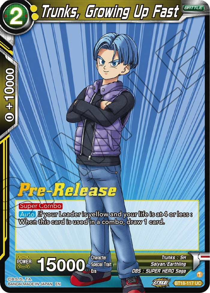 Image for Trunks, Growing Up Fast (Dawn of the Z-Legends Pre-Release Cards) (BT18-117) - Dragon Ball Super: Masters