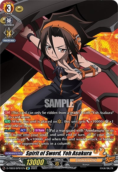 Image for Spirit of Sword, Yoh Asakura (SP) (D-TB03: Shaman King) (D-TB03/SP01EN) - Cardfight Vanguard