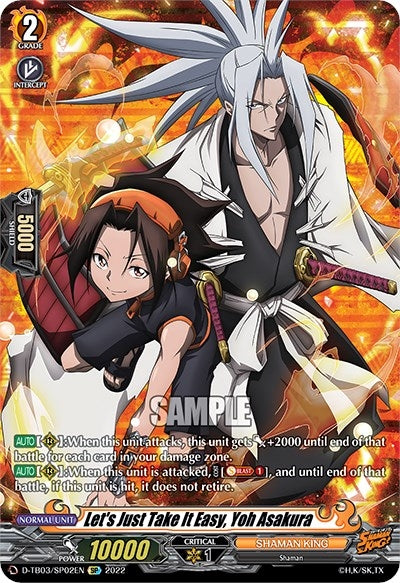 Image for Let's Just Take It Easy, Yoh Asakura (SP) (D-TB03: Shaman King) (D-TB03/SP02EN) - Cardfight Vanguard