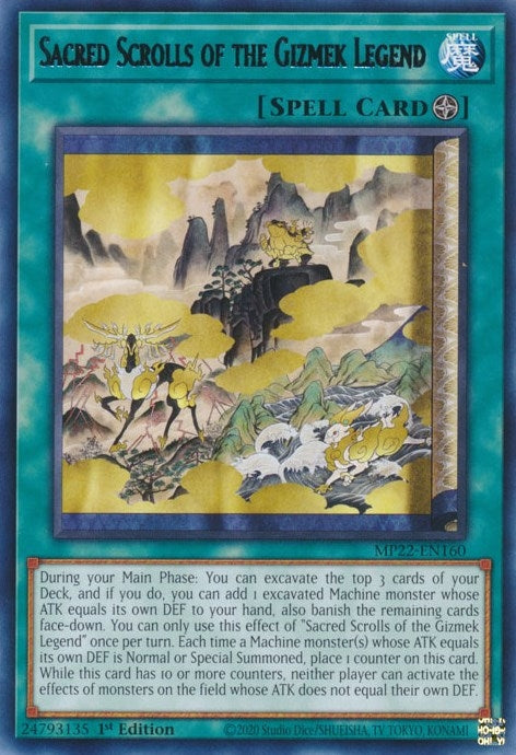 Image for Sacred Scrolls of the Gizmek Legend (2022 Tin of the Pharaoh's Gods) (MP22-EN160) - YuGiOh