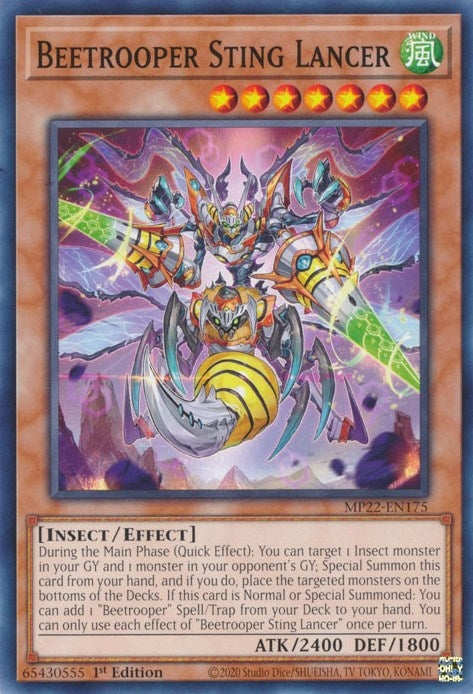 Image for Beetrooper Sting Lancer (2022 Tin of the Pharaoh's Gods) (MP22-EN175) - YuGiOh