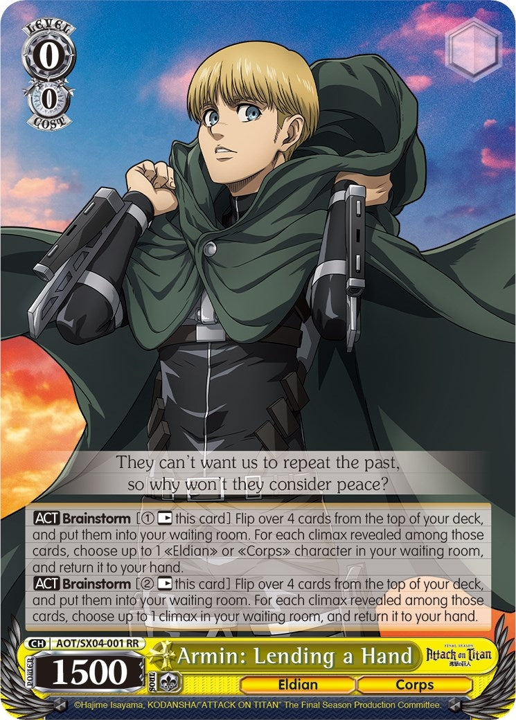 Image for Armin: Lending a Hand (Attack On Titan: Final Season) (AOT/SX04-001 RR) - Weiss Schwarz