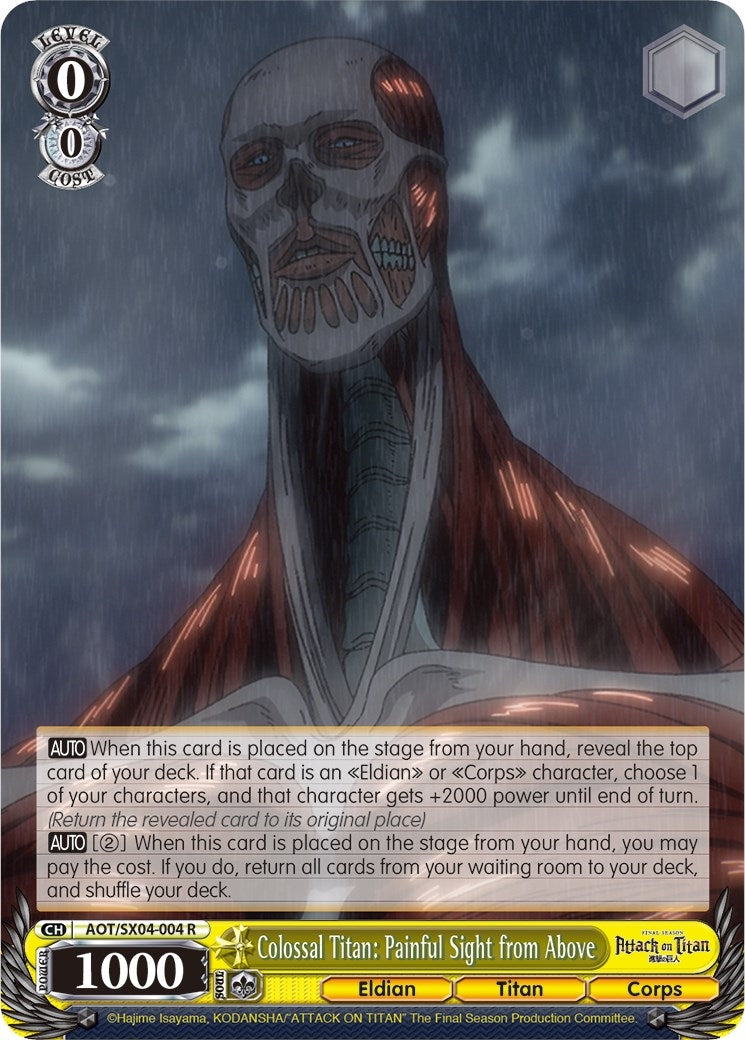 Image for Colossal Titan: Painful Sight from Above (Attack On Titan: Final Season) (AOT/SX04-004 R) - Weiss Schwarz