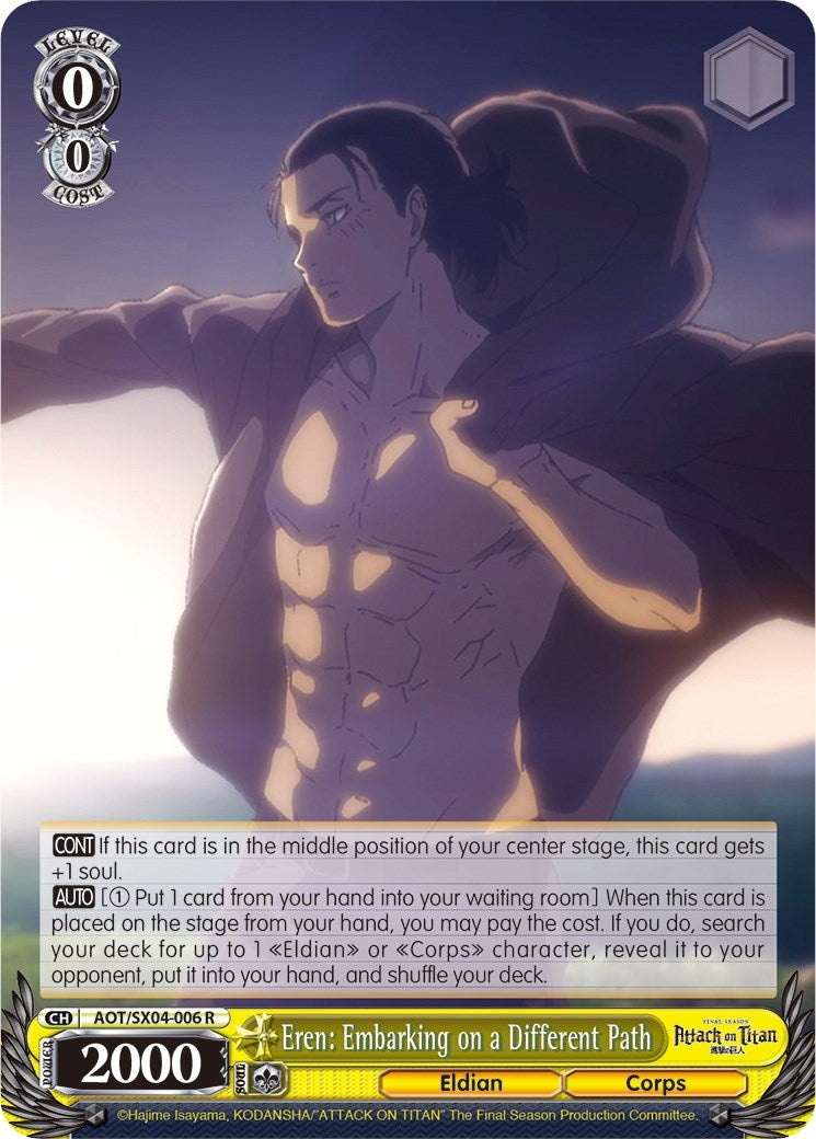 Image for Eren: Embarking on a Different Path (Attack On Titan: Final Season) (AOT/SX04-006 R) - Weiss Schwarz