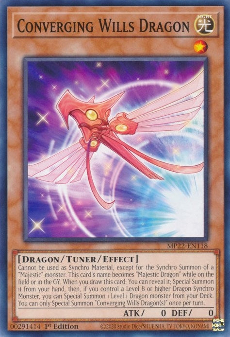 Image for Converging Wills Dragon (2022 Tin of the Pharaoh's Gods) (MP22-EN118) - YuGiOh