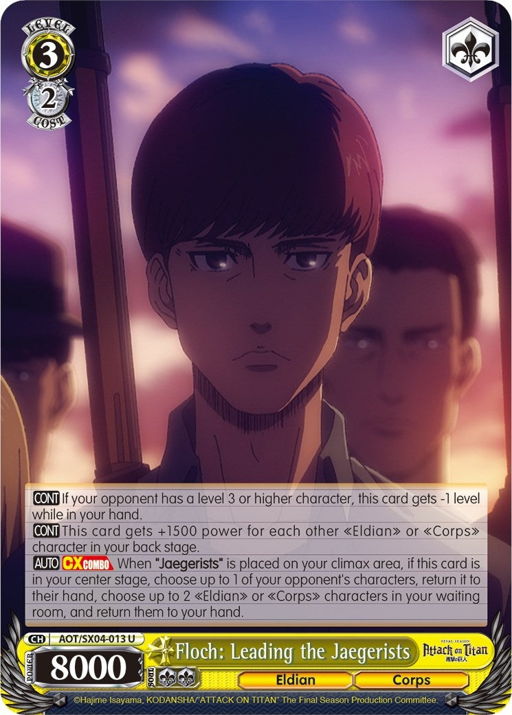 Image for Floch: Leading the Jaegerists (Attack On Titan: Final Season) (AOT/SX04-013 U) - Weiss Schwarz