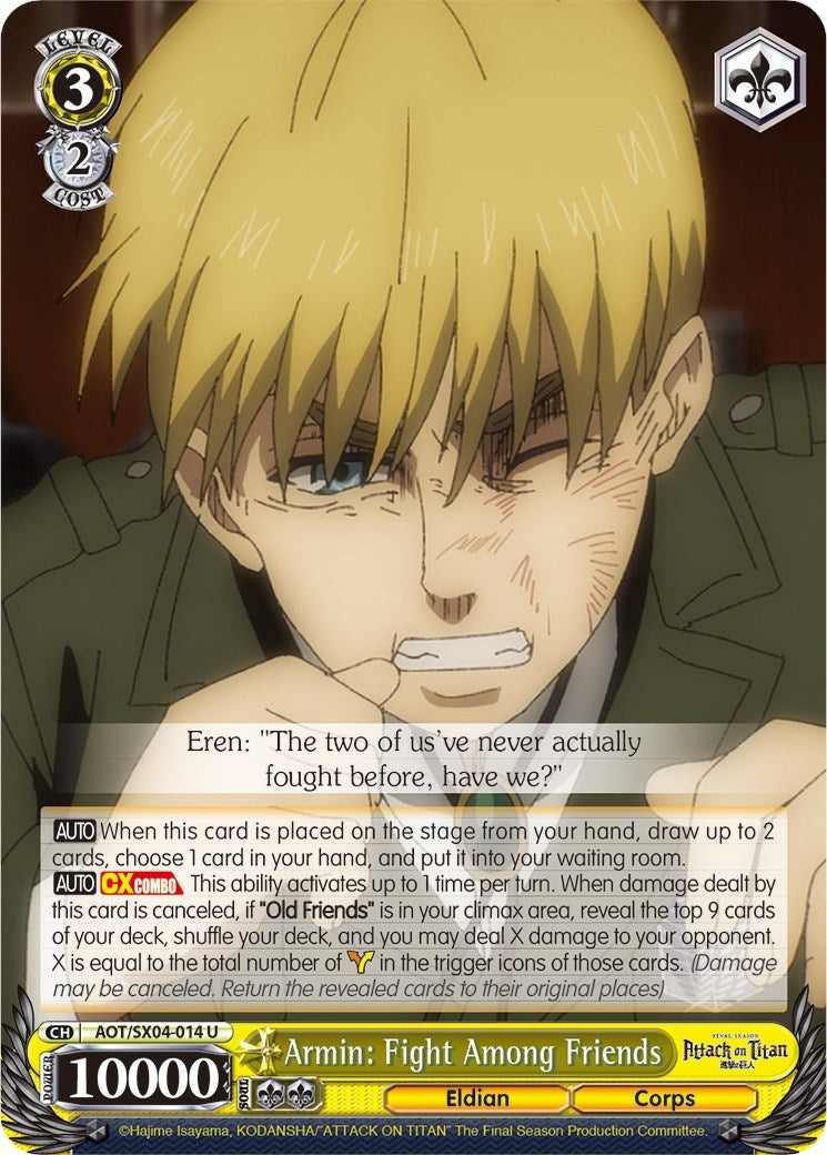 Image for Armin: Fight Among Friends (Attack On Titan: Final Season) (AOT/SX04-014 U) - Weiss Schwarz