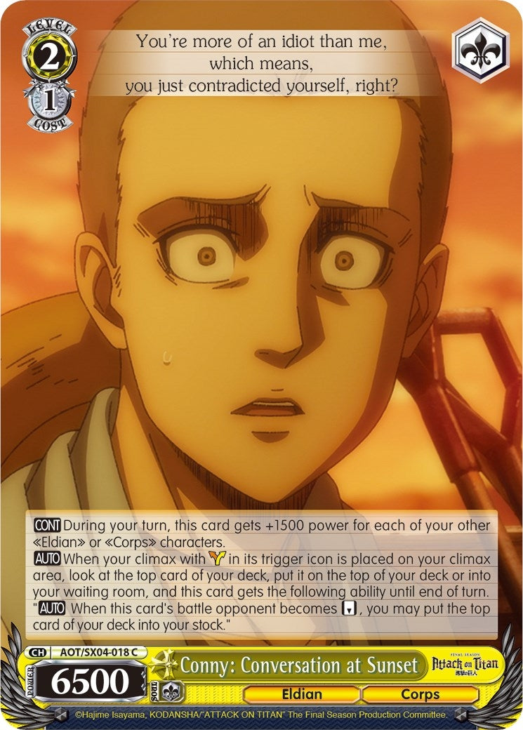 Image for Conny: Conversation at Sunset (Attack On Titan: Final Season) (AOT/SX04-018 C) - Weiss Schwarz