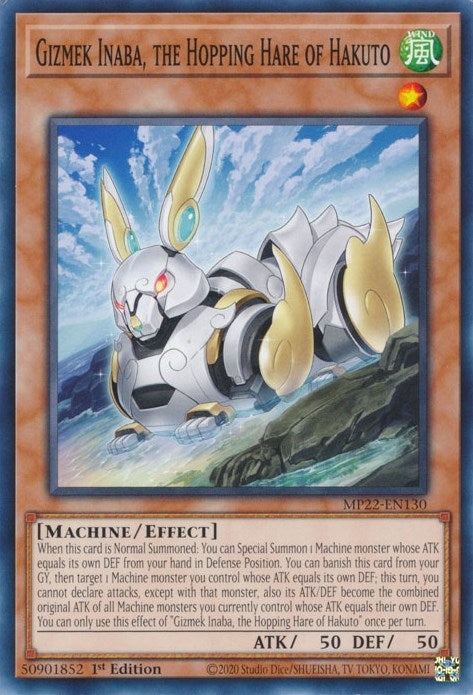 Image for Gizmek Inaba, the Hopping Hare of Hakuto (2022 Tin of the Pharaoh's Gods) (MP22-EN130) - YuGiOh