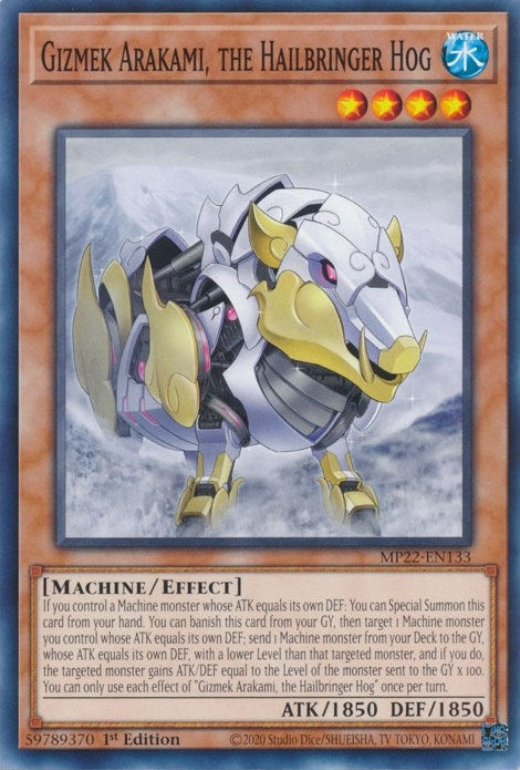 Image for Gizmek Arakami, the Hailbringer Hog (2022 Tin of the Pharaoh's Gods) (MP22-EN133) - YuGiOh