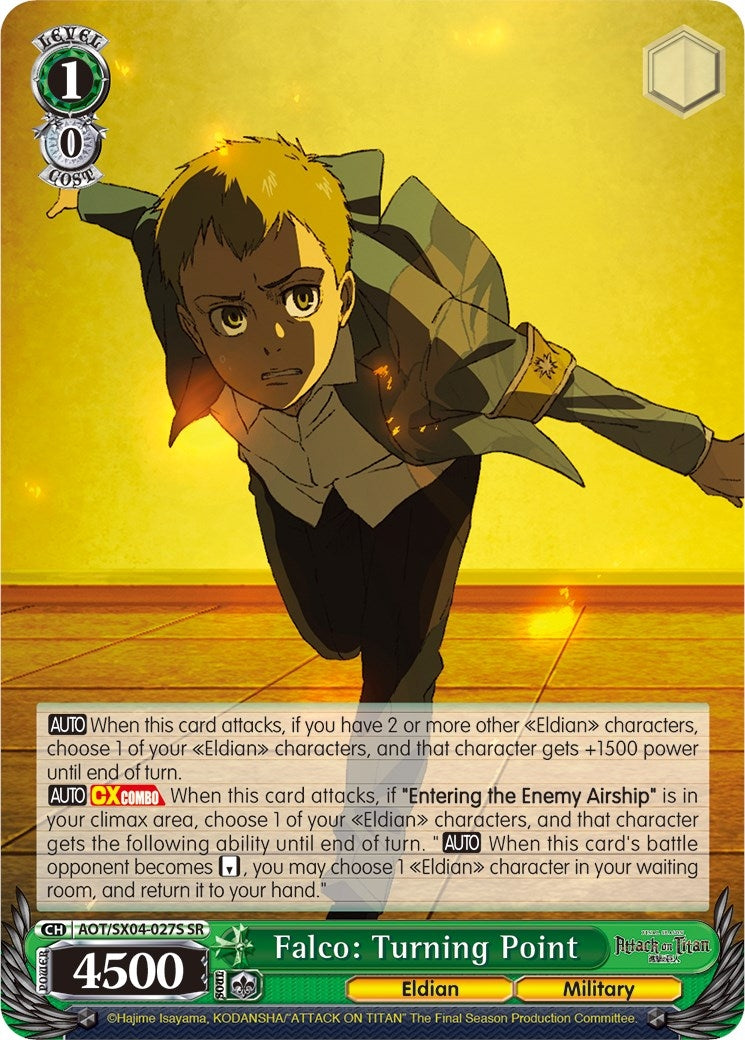 Image for Falco: Turning Point (SR) (Attack On Titan: Final Season) (AOT/SX04-027S SR) - Weiss Schwarz