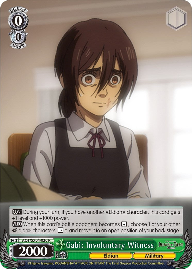 Image for Gabi: Involuntary Witness (Attack On Titan: Final Season) (AOT/SX04-030 R) - Weiss Schwarz