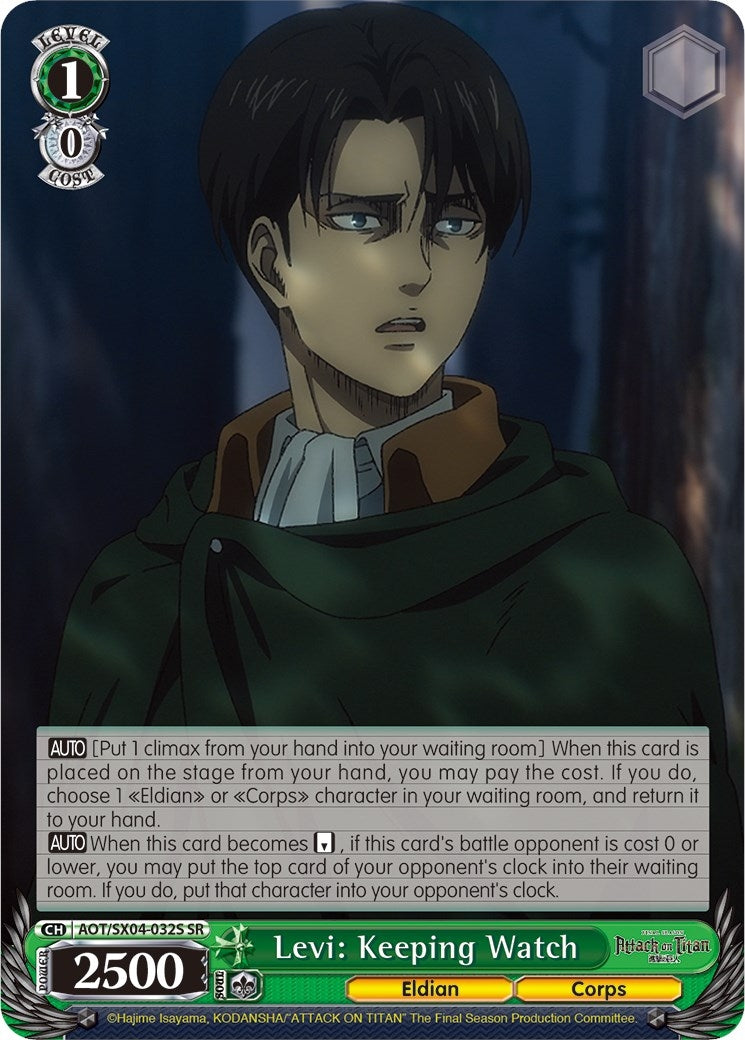 Image for Levi: Keeping Watch (SR) (Attack On Titan: Final Season) (AOT/SX04-032S SR) - Weiss Schwarz