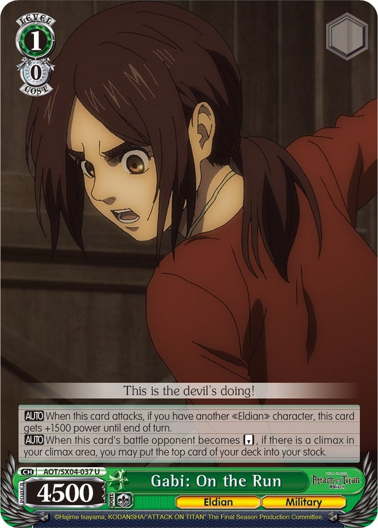 Image for Gabi: On the Run (Attack On Titan: Final Season) (AOT/SX04-037 U) - Weiss Schwarz