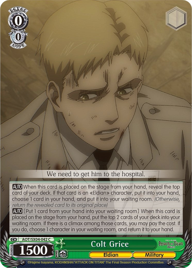 Image for Colt Grice (Attack On Titan: Final Season) (AOT/SX04-042 C) - Weiss Schwarz